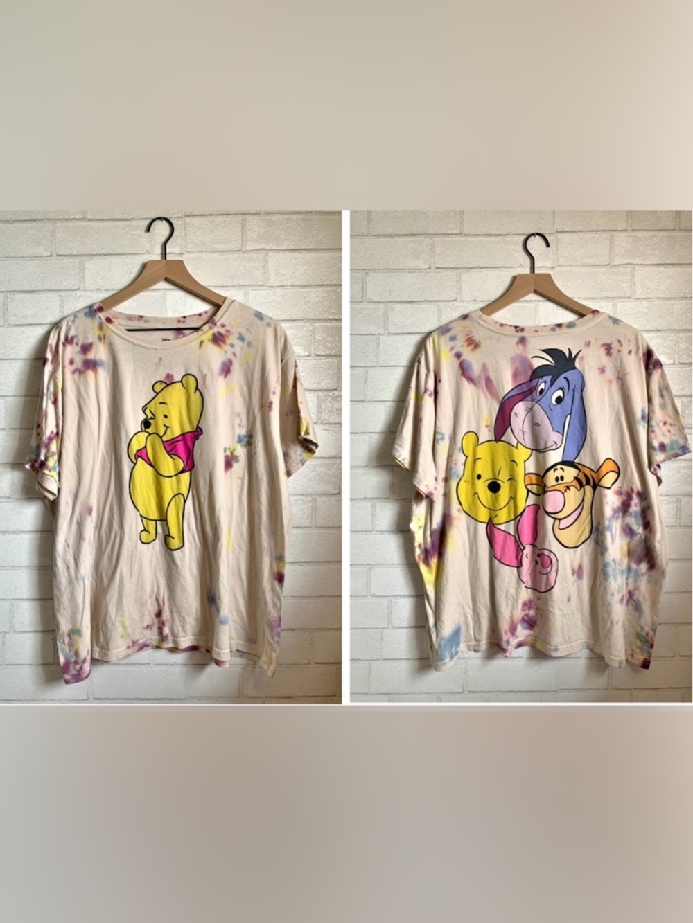 Disney Winnie the Pooh & Friends Custom Handmade Tie-Dye Short Sleeve Tee